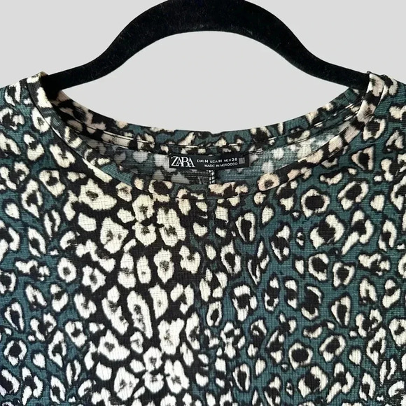 ZARA | NWOT | ANIMAL PRINT LONG SLEEVED DRESS | SIZE: MEDIUM - Picture 3 of 11